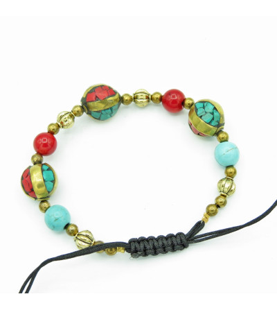 Bracelet fantaisie Turquoise Corail