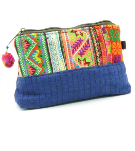 Trousse Bleue Broderies Hmong