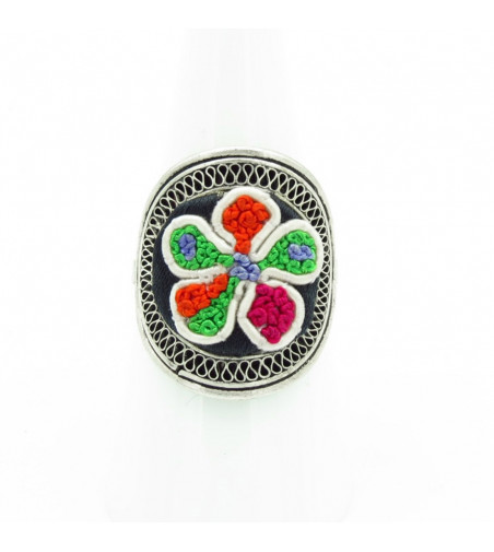 Embroidered Flower Ring