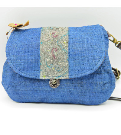 small bag blue embroidery